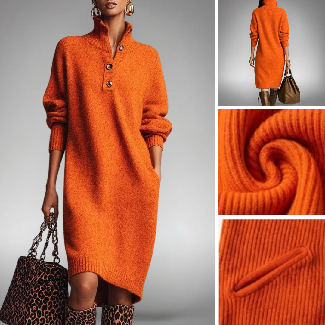 Linnea | Stylish Long Dress with Button Closure