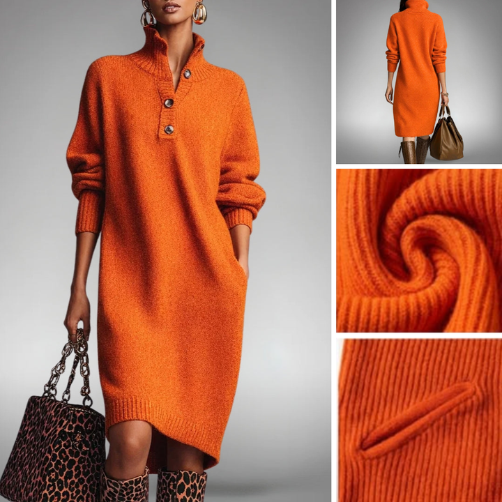 Linnea | Stylish Long Dress with Button Closure