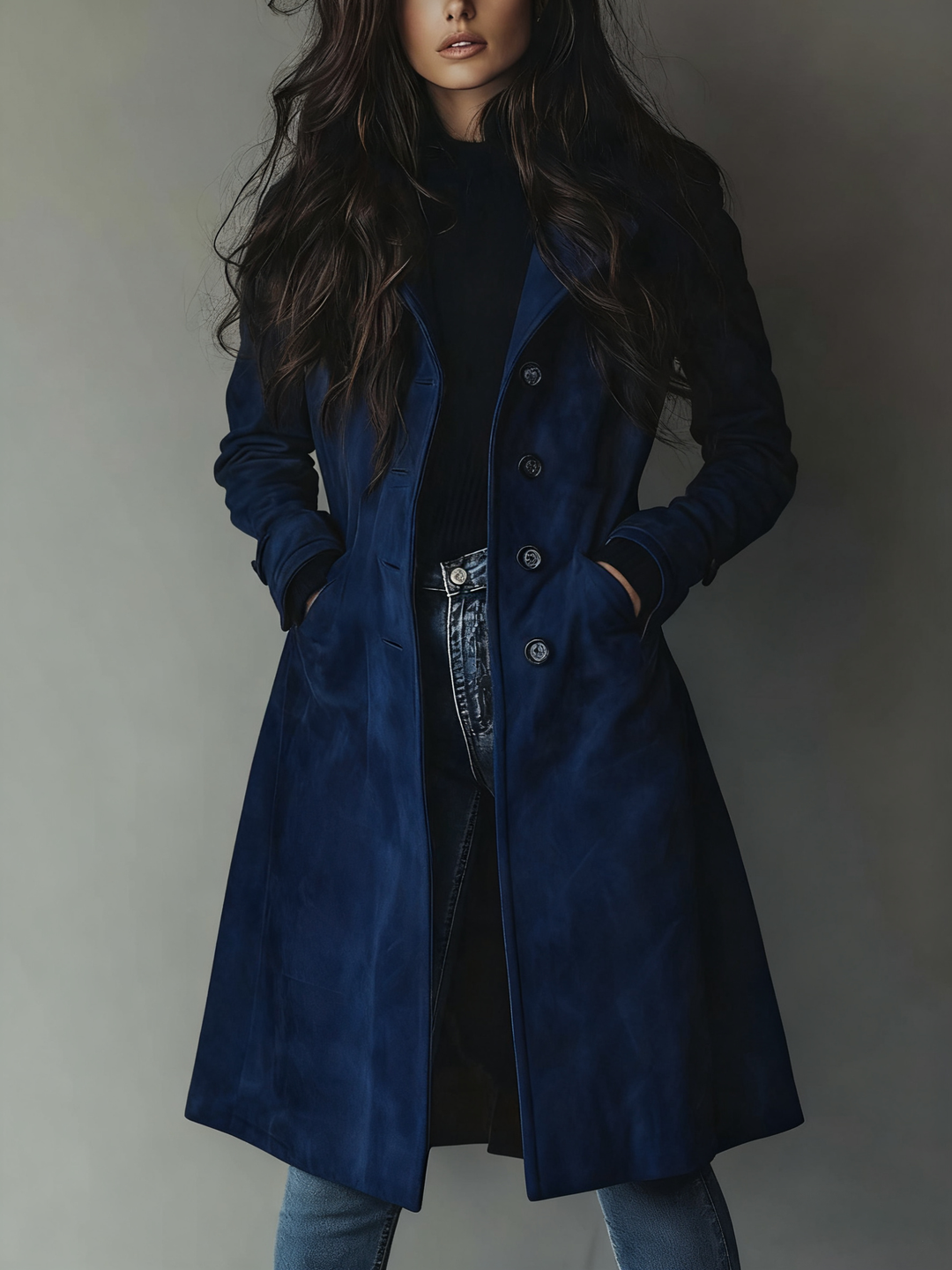 Daniella™ | Vintage Button Front Longline Coat