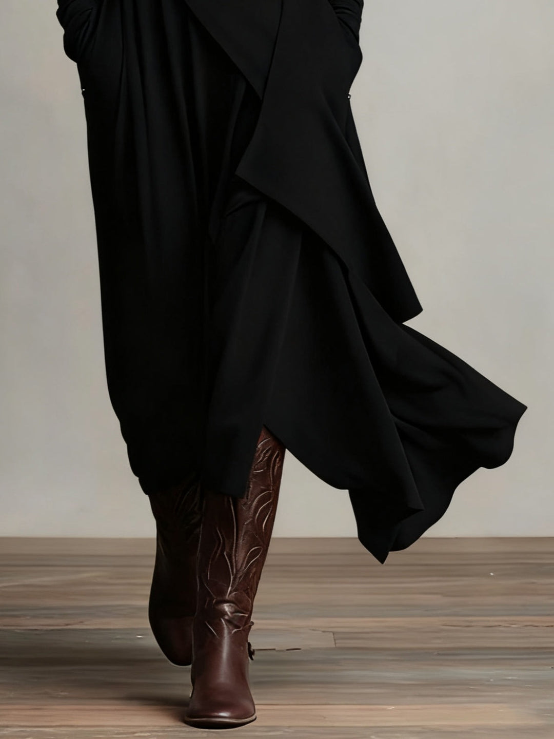 Giorgia™ - High Neck Asymmetrical Pleated Maxi Dress