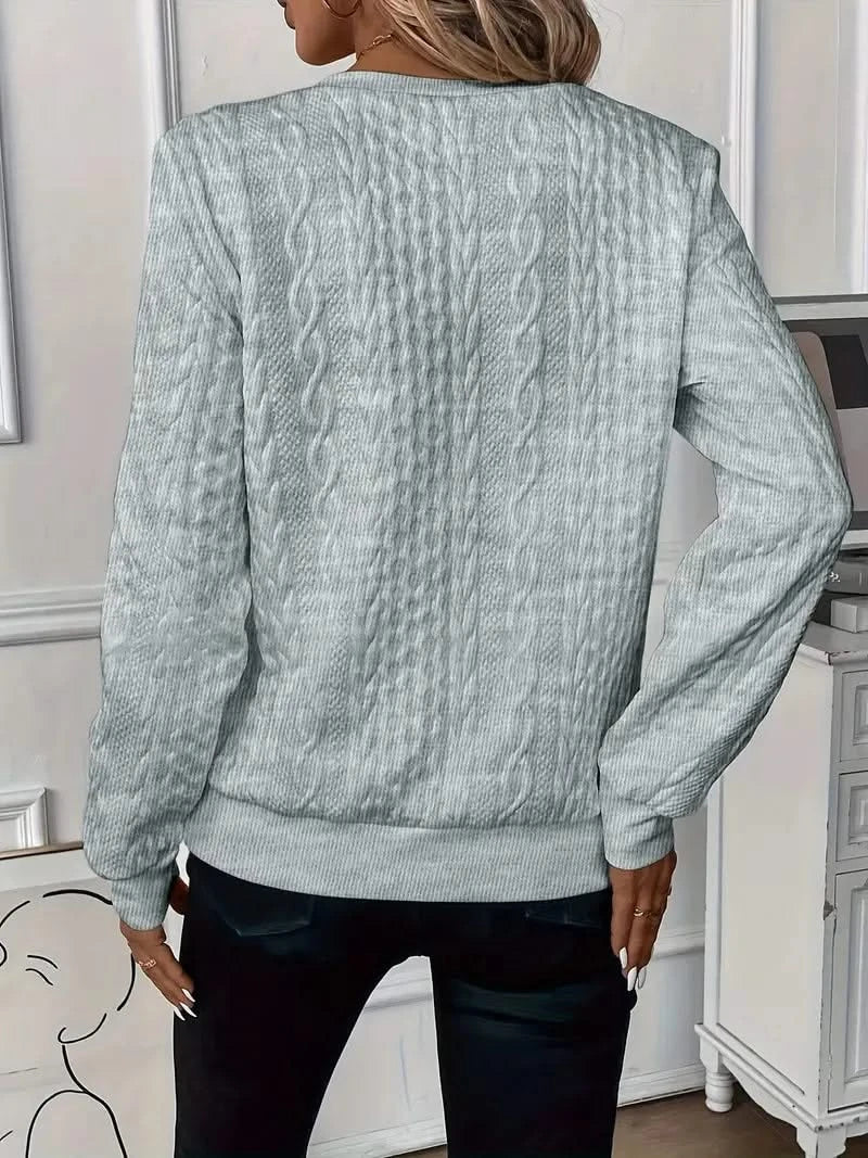Amy | Texture Half Zip Long Sleeve Sweatshirt