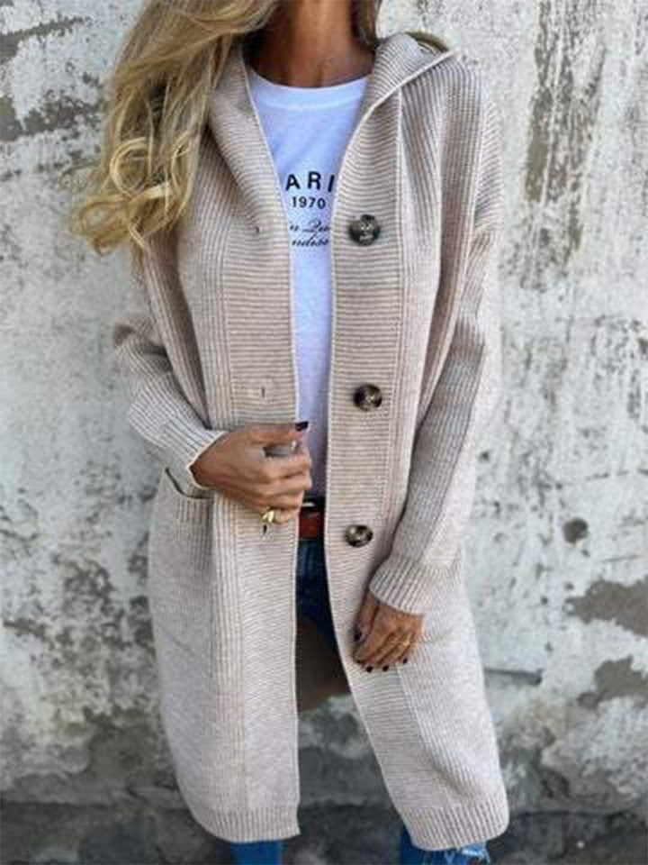 Galilea™ | Casual Long Hooded Button Cardigan