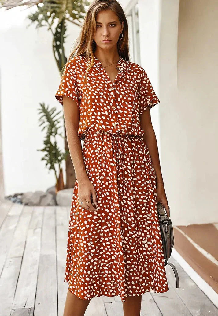 Romy™ V-Neck Ruffle Detail Dress