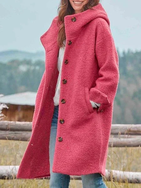 Rania™ | Cozy Hooded Button Front Coat