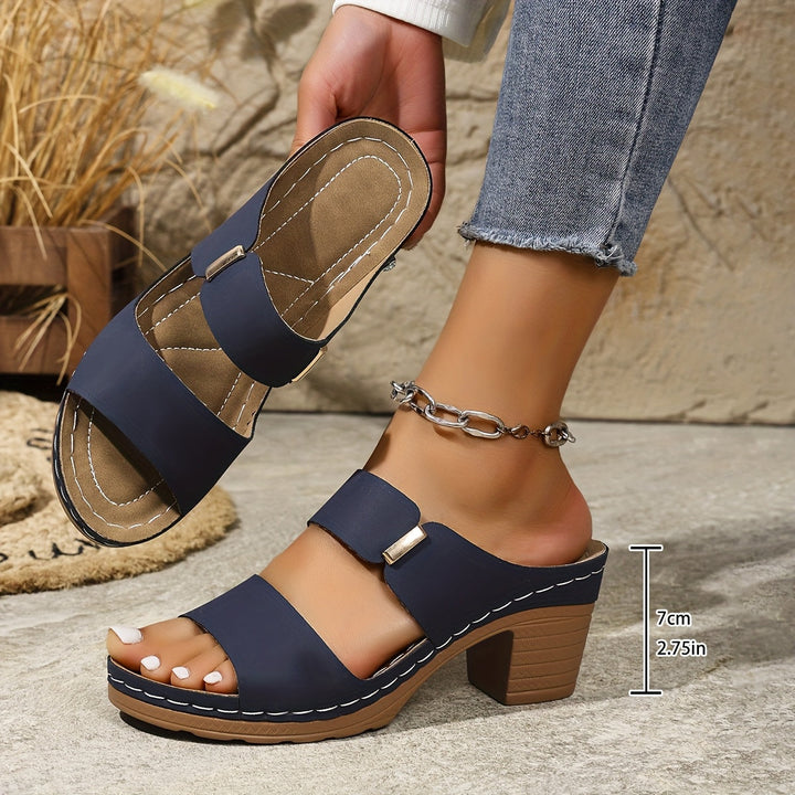 Annette™ | Comfort Block Heel Slide Sandals