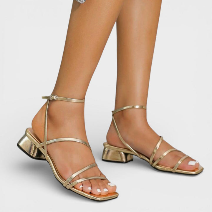 Aurelia™ | Elegant Strappy Block Heel Sandals