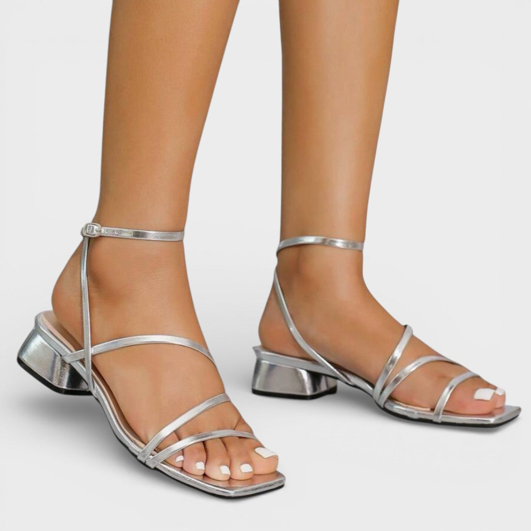 Aurelia™ | Elegant Strappy Block Heel Sandals
