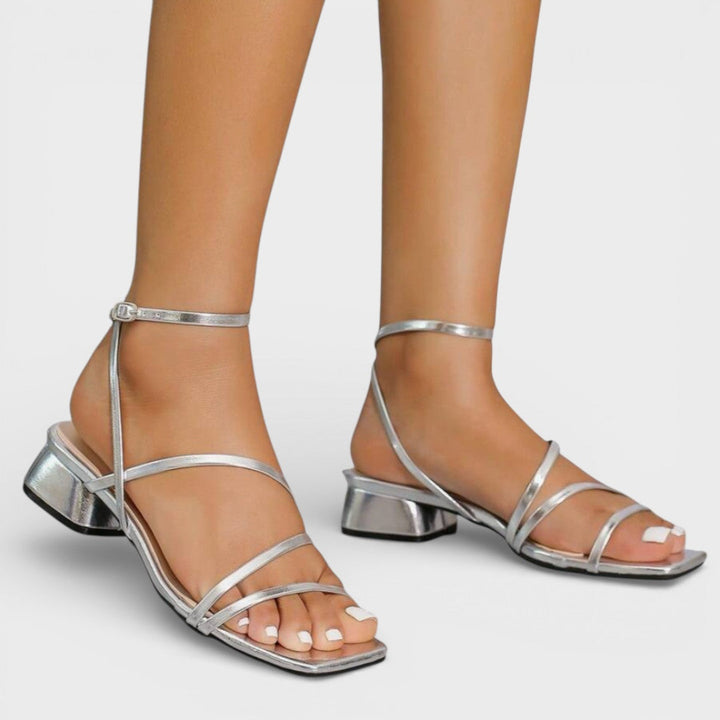 Aurelia™ | Elegant Strappy Block Heel Sandals