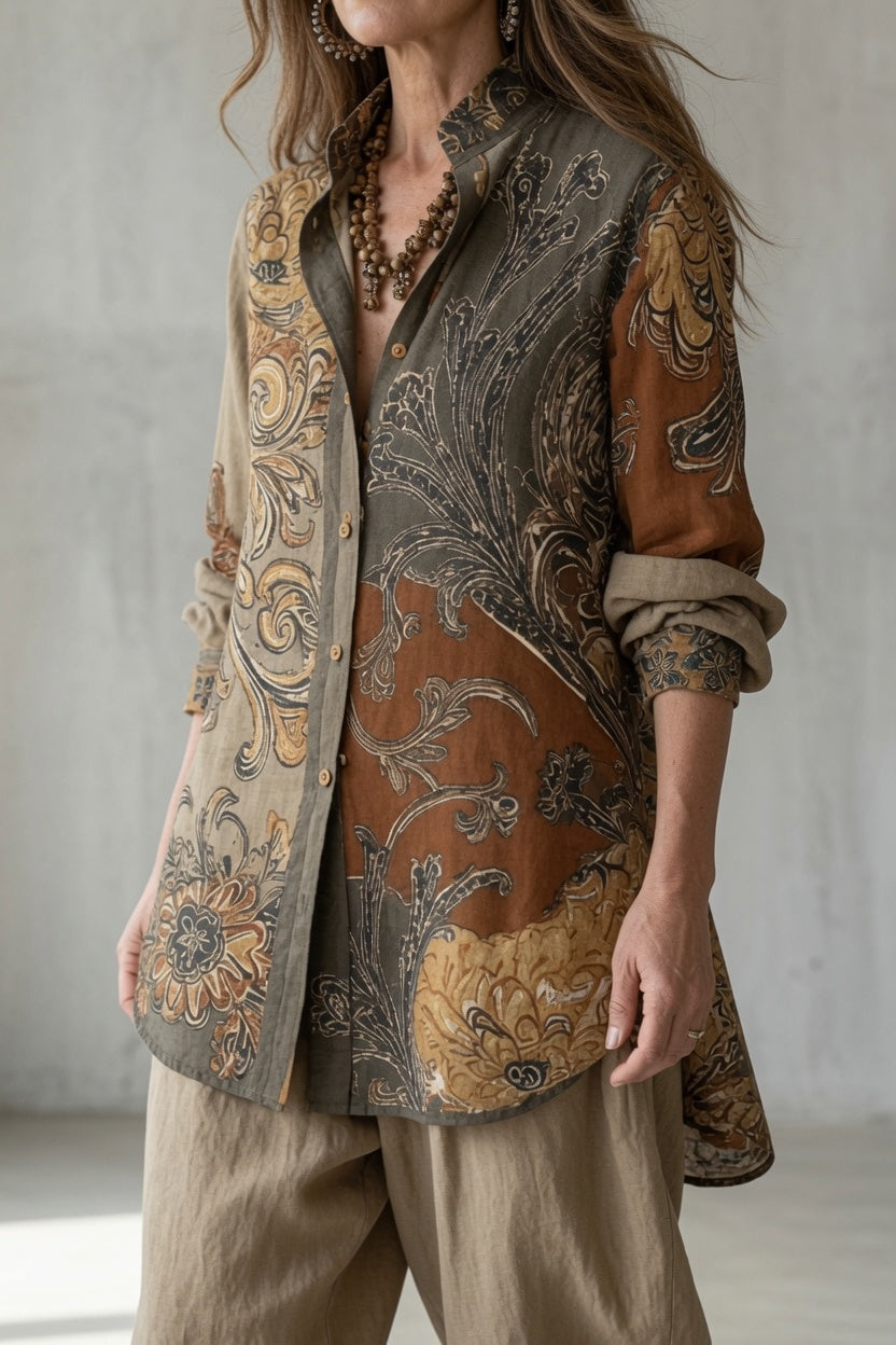 Nahla™ | Vintage Paisley Print Two Piece Set