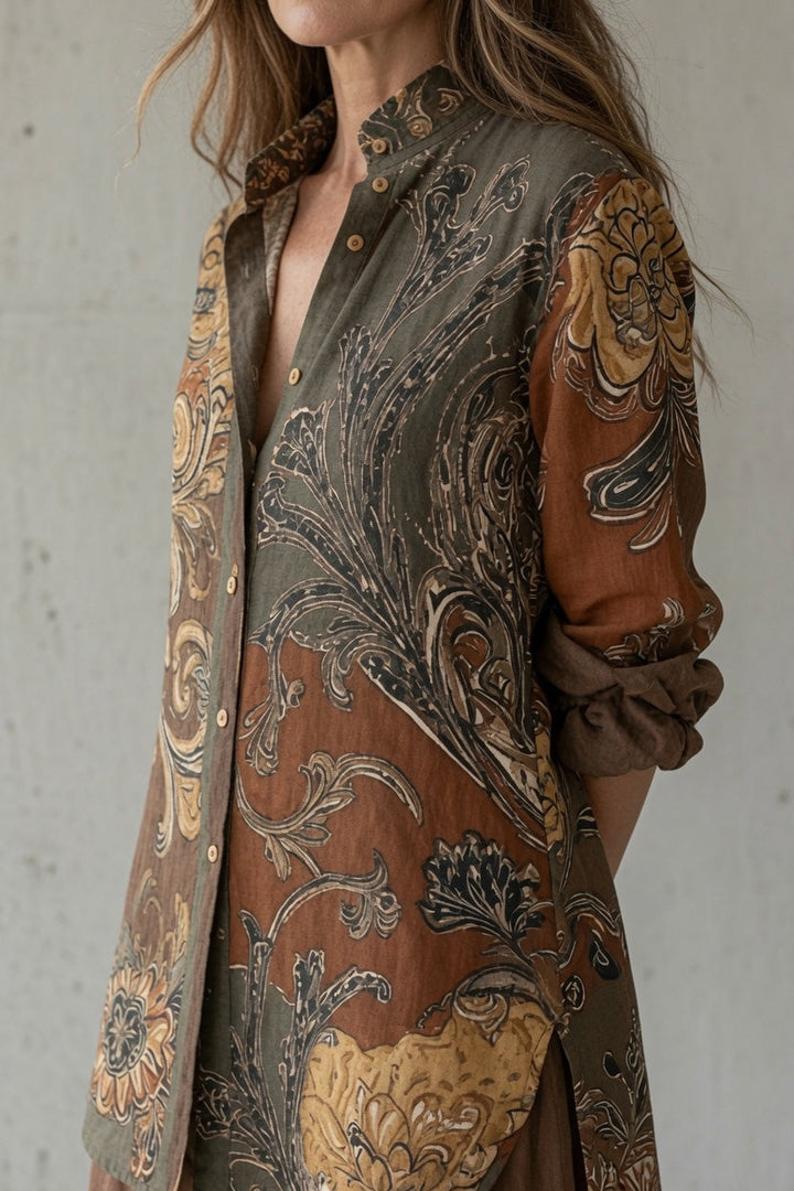 Nahla™ | Vintage Paisley Print Two Piece Set