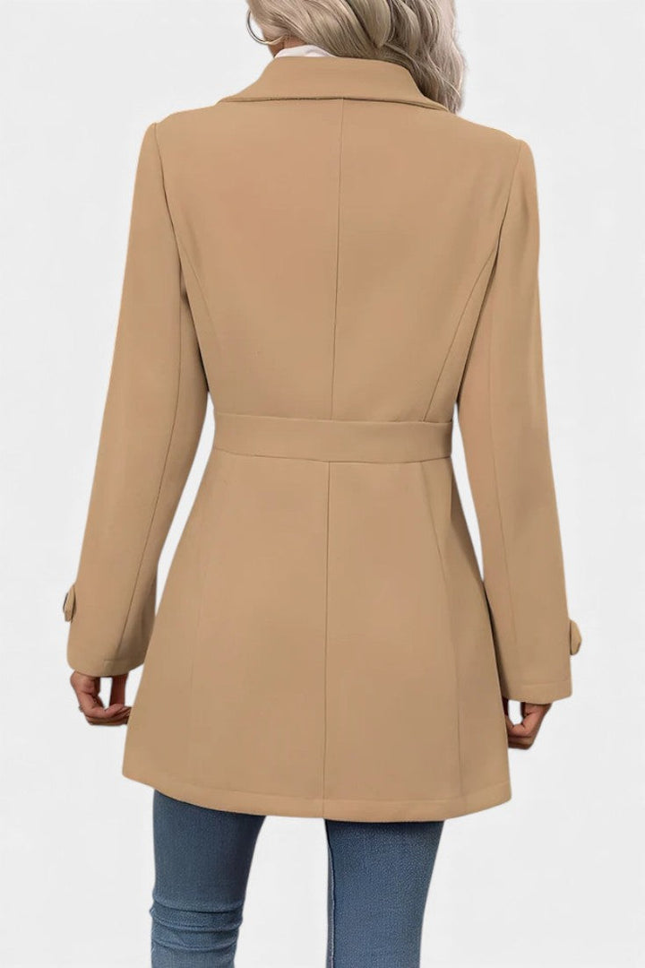 Maroussia Notched Lapel Long Jacket with Button Closure