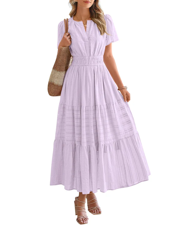 Calista™ | Casual Smocked Waist Maxi Dress