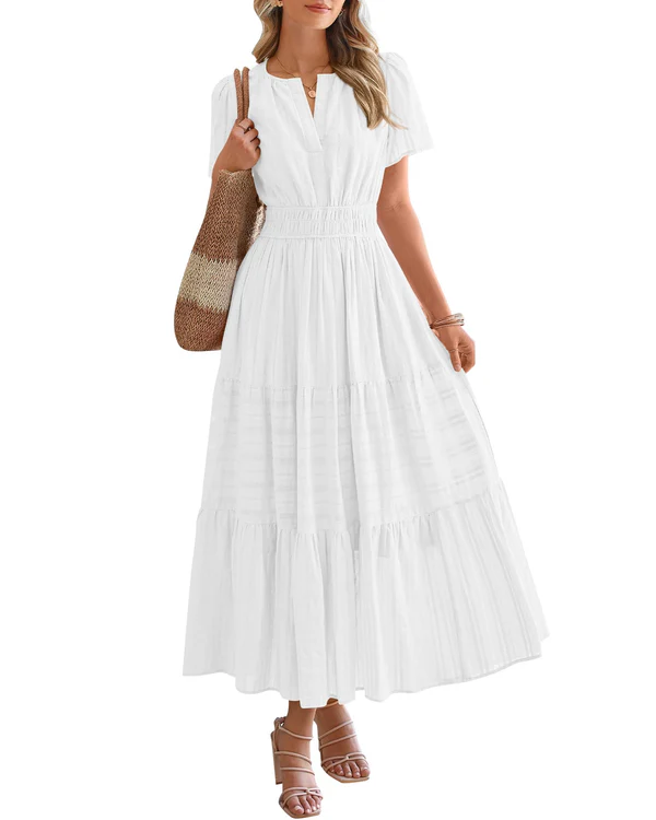 Calista™ | Casual Smocked Waist Maxi Dress
