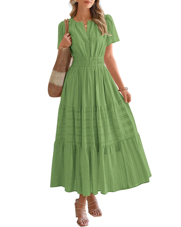 Calista™ | Casual Smocked Waist Maxi Dress