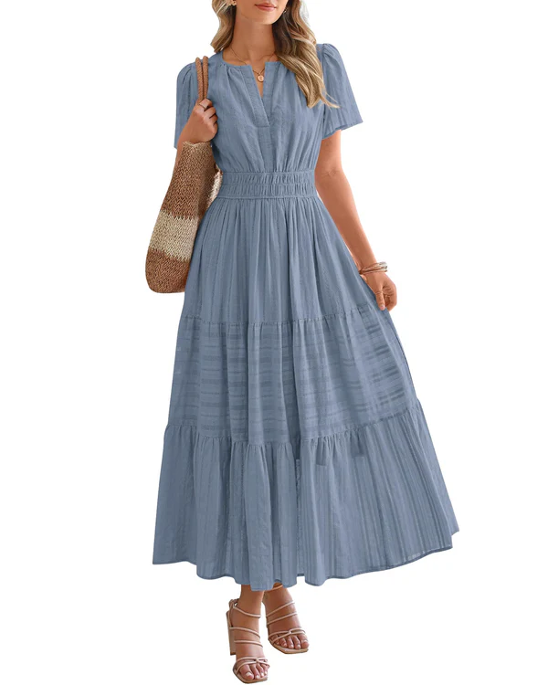 Calista™ | Casual Smocked Waist Maxi Dress