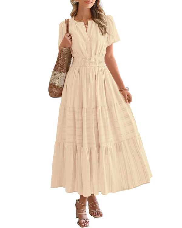 Calista™ | Casual Smocked Waist Maxi Dress