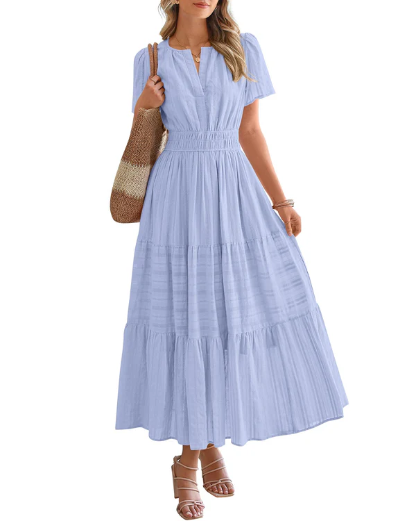 Calista™ | Casual Smocked Waist Maxi Dress