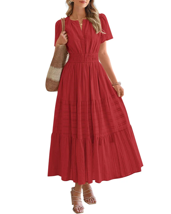 Calista™ | Casual Smocked Waist Maxi Dress