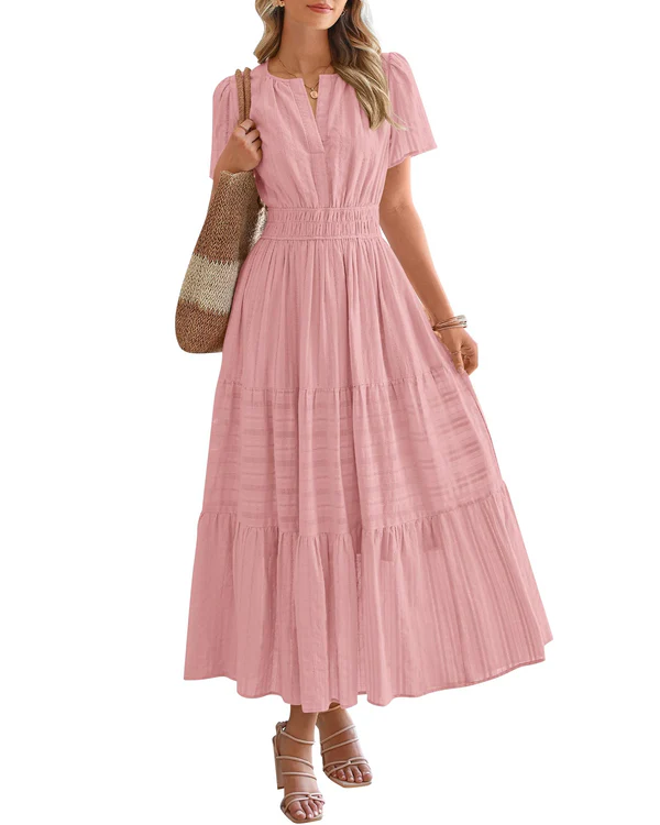 Calista™ | Casual Smocked Waist Maxi Dress