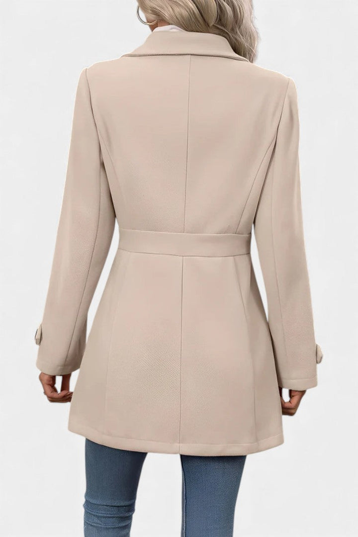 Maroussia Notched Lapel Long Jacket with Button Closure