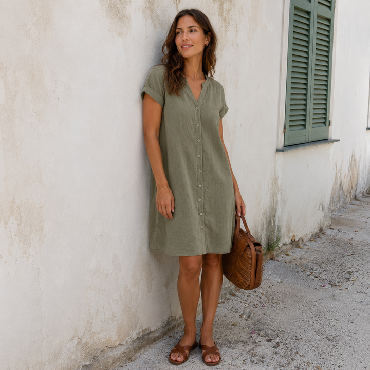 Dorothy™ | Relaxed Button-Front Shirt Dress