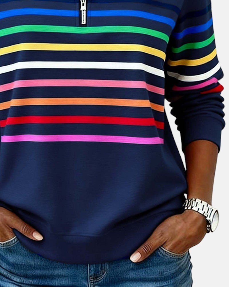Madison | Striped Quarter-Zip Pullover