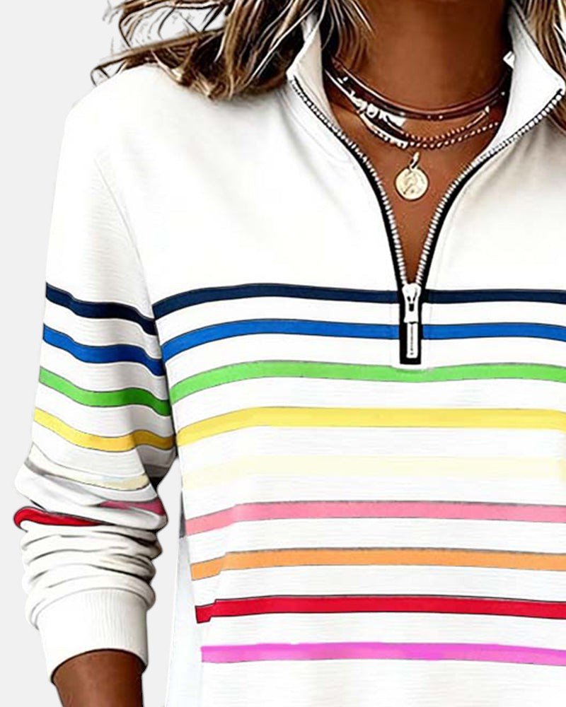 Madison | Striped Quarter-Zip Pullover