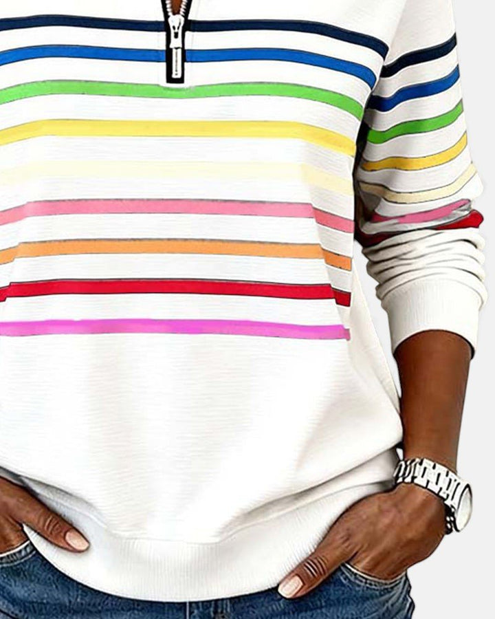 Madison | Striped Quarter-Zip Pullover