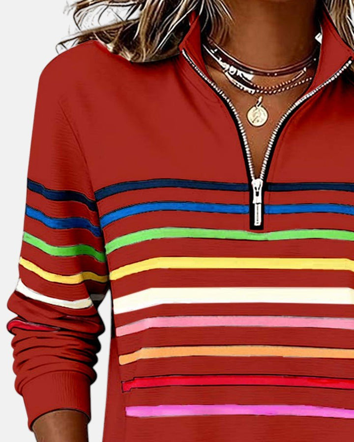 Madison | Striped Quarter-Zip Pullover