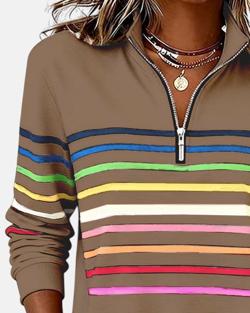 Madison | Striped Quarter-Zip Pullover
