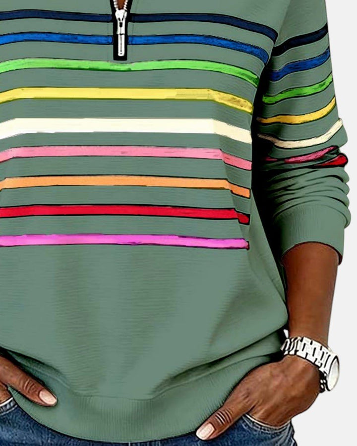Madison | Striped Quarter-Zip Pullover