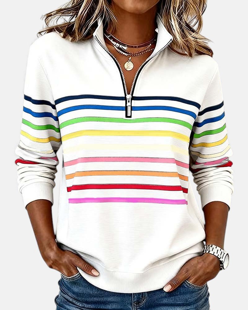 Madison | Striped Quarter-Zip Pullover