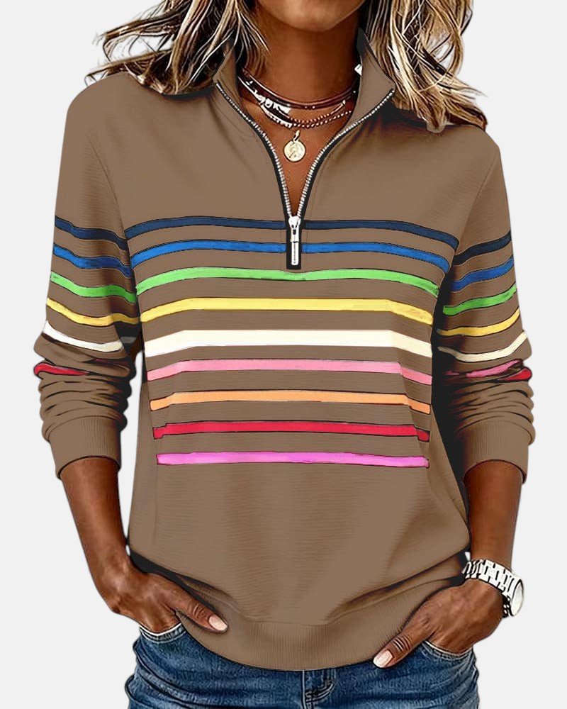 Madison | Striped Quarter-Zip Pullover