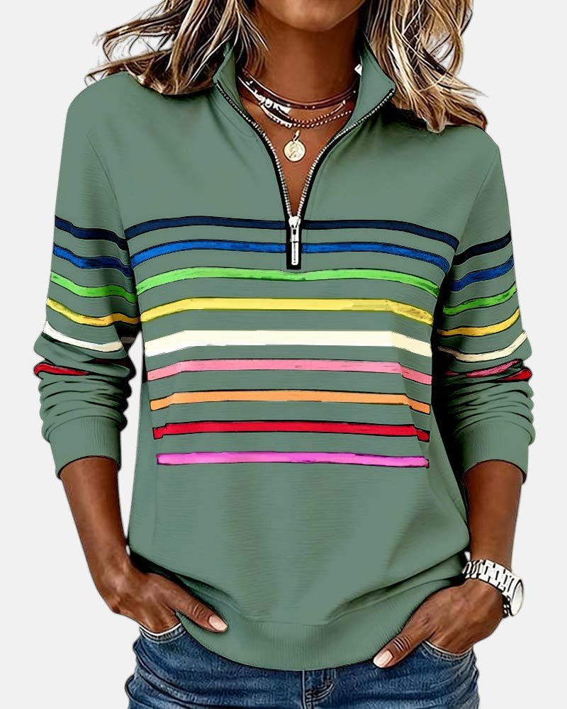 Madison | Striped Quarter-Zip Pullover