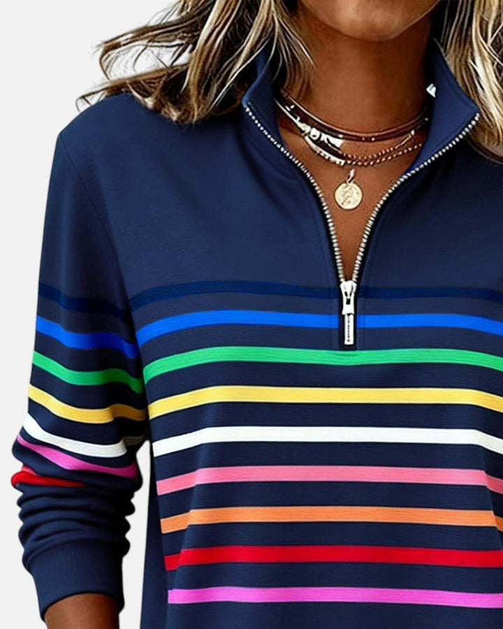 Madison | Striped Quarter-Zip Pullover